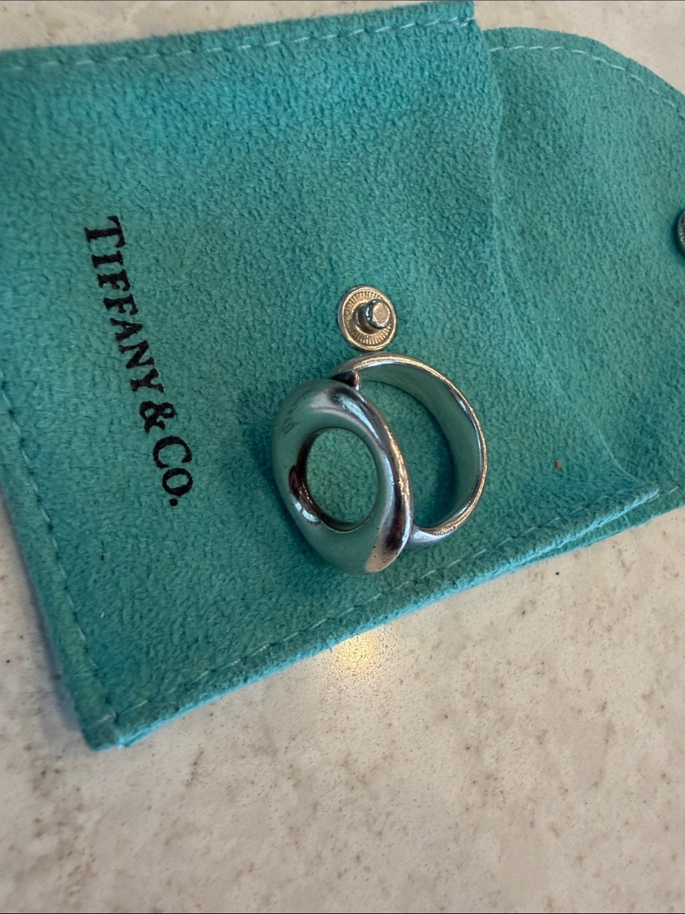 Authentic Tiffany & Co Elsa Peretti Sterling Silver Ring size 6.5 - Picture 3 of 7